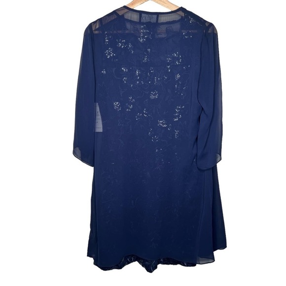 New Women’s Alex Evenings Short Embroidered Dress with Illusion Jacket Size 8P - Picture 7 of 10
